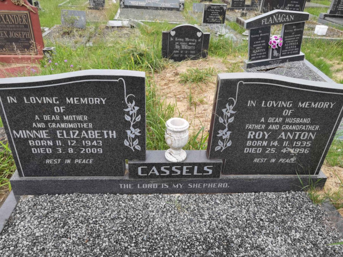 CASSELS Roy Anton 1935-1996 &amp; Minnie Elizabeth 1943-2009
