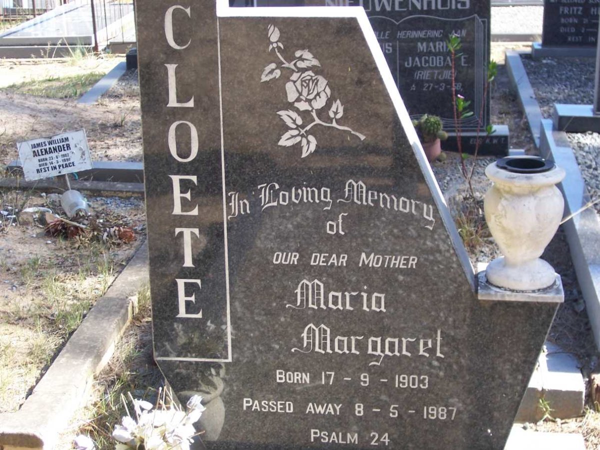 CLOETE Maria Margaret 1903-1987