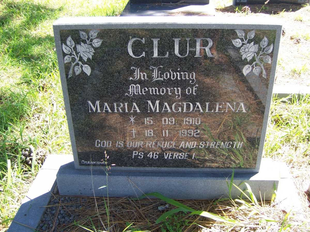CLUR Maria Magdalena 1910-1992