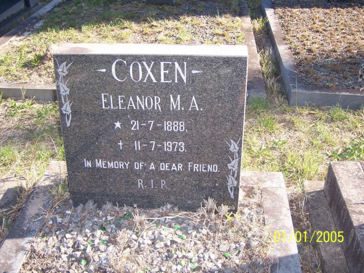COXEN Eleanor M.A. 1888-1973