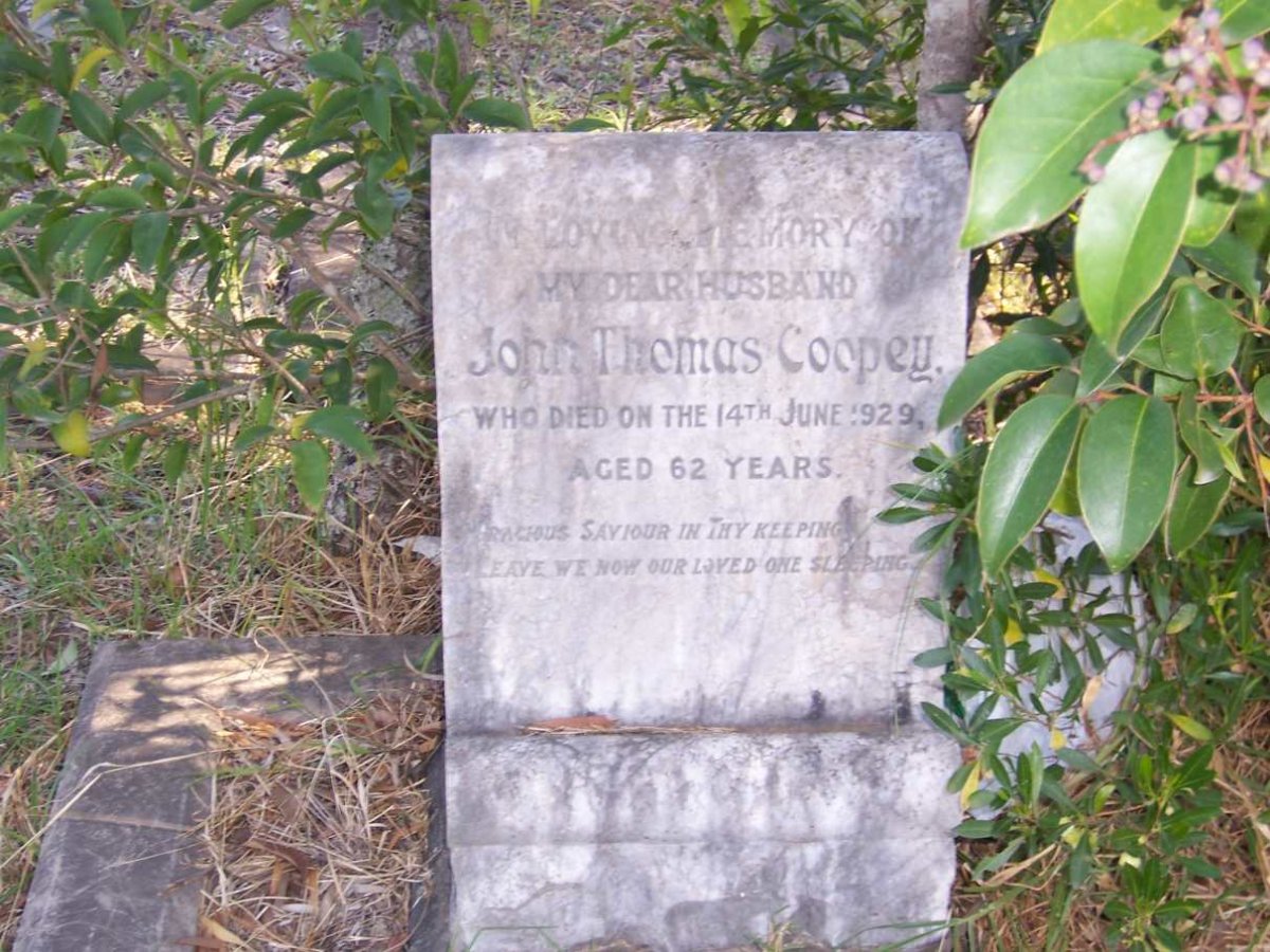 COOPEY John Thomas ?-1929