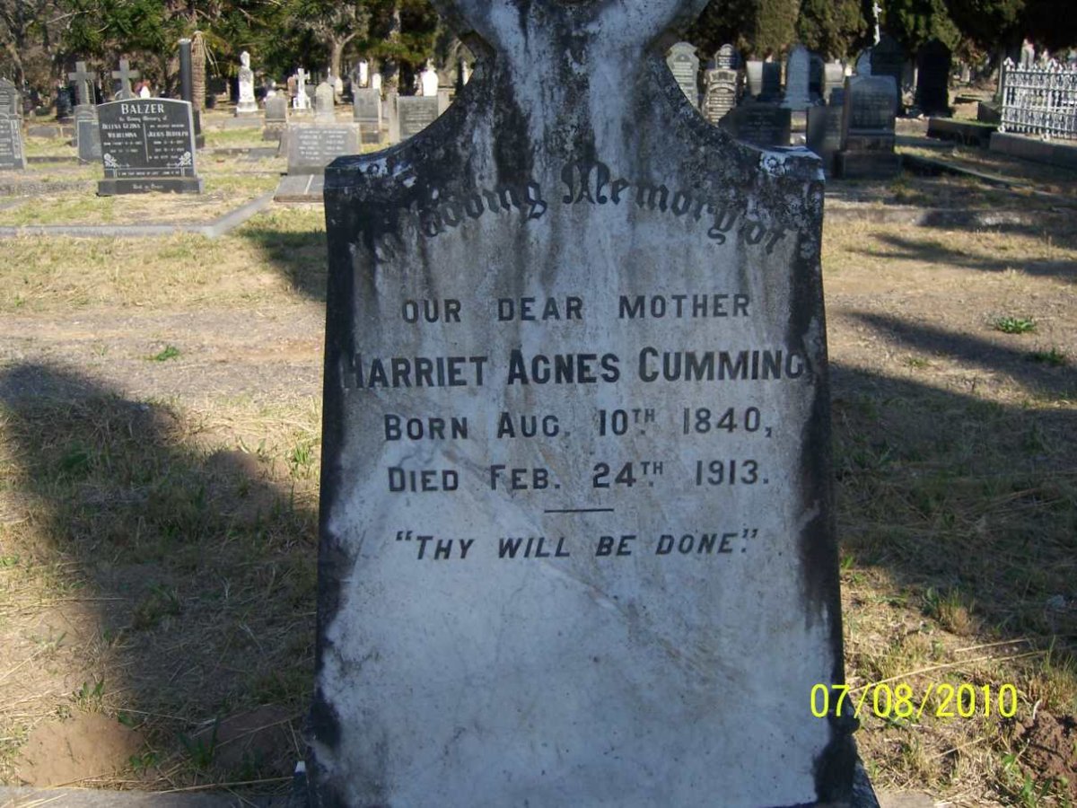 CUMMING Harriet Agnes 1840-1913
