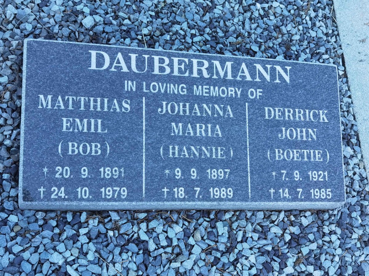 DAUBERMANN Matthias Emil 1891-1979 & Johanna Maria 1897-1989 :: DAUBERMANN Derrick John 1921-1985