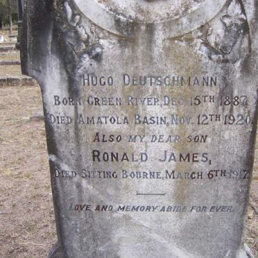 DEUTSCHMANN Hugo 1887-1920 :: DEUTSCHMANN Ronald James -1917
