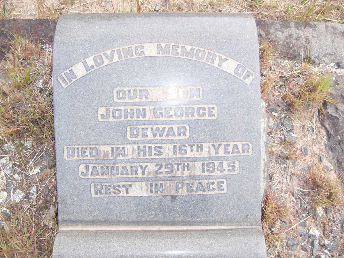 DEWAR John George -1945