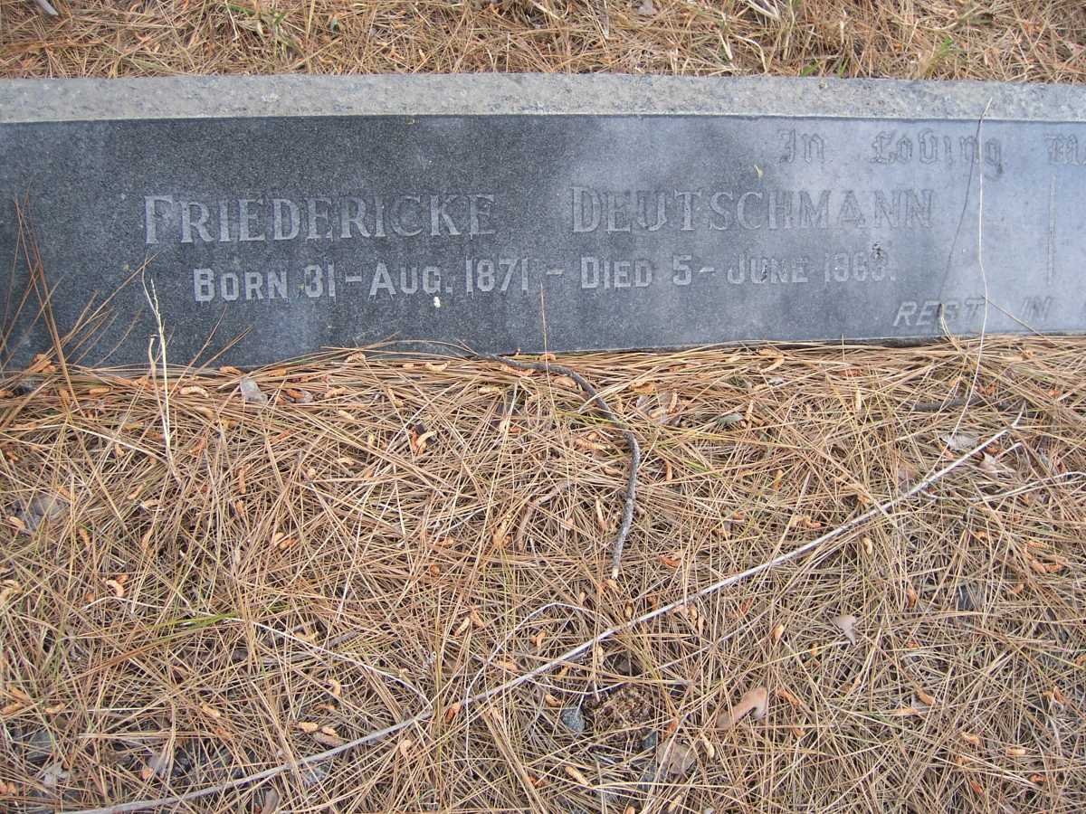 DEUTSCHMANN Friedericke 1871-1963