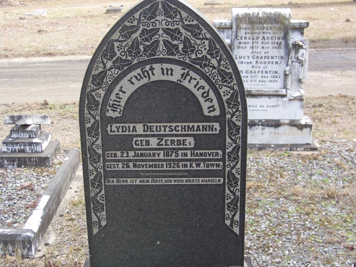 DEUTSCHMANN Lydia nee ZERBE 1875-1926