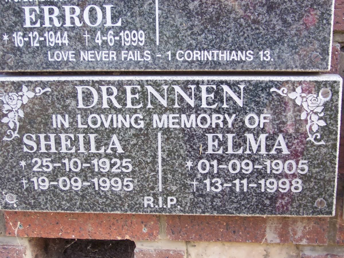 DRENNEN Elma 1905-1998 :: DRENNEN Sheila 1925-1995