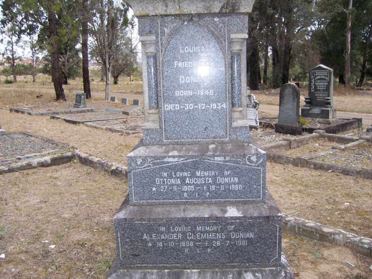 DONIAN Louisa Friedricke 1846-1934 :: DONIAN Alexander Clemmens 1898-1981 :: DONIAN Ottonia Augusta 1905-1980