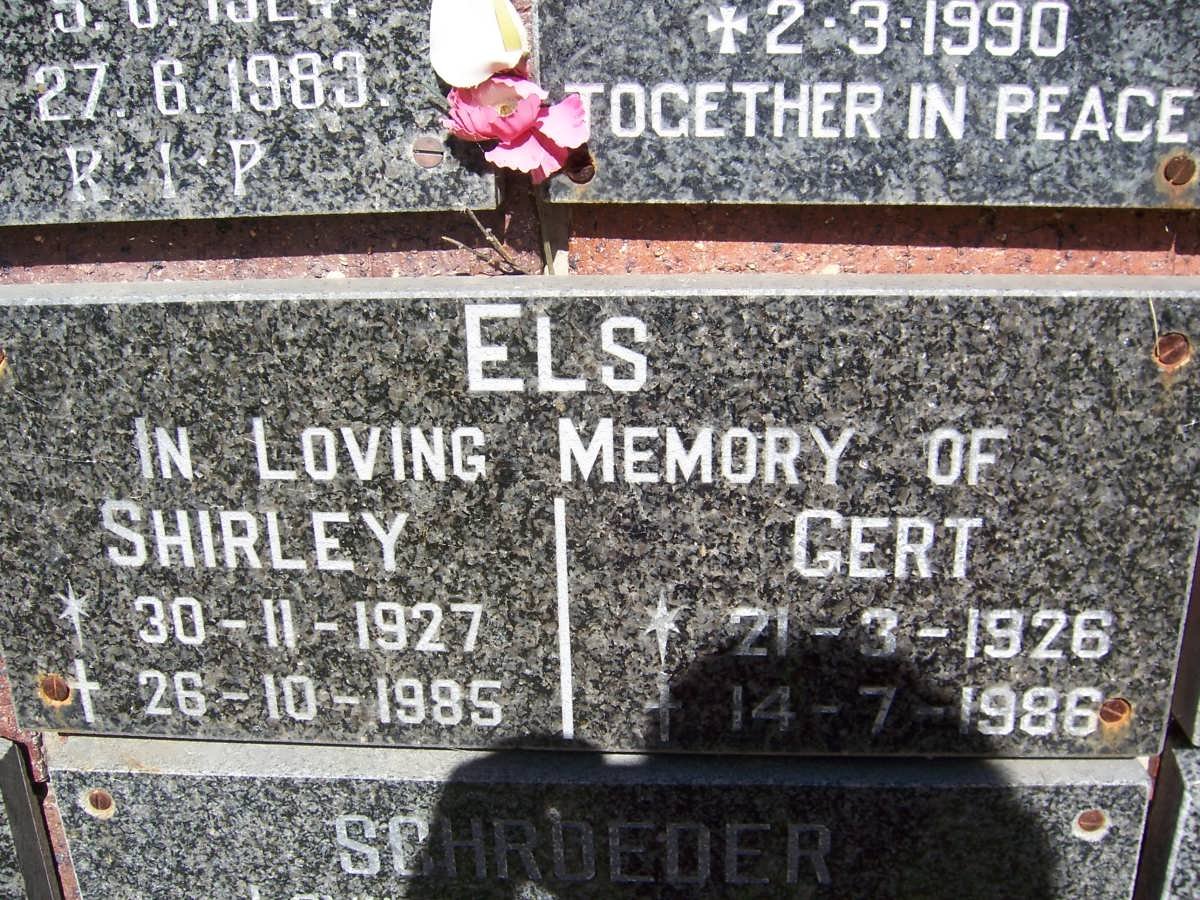 ELS Gert 1926-1986 &amp; Shirley 1927-1985