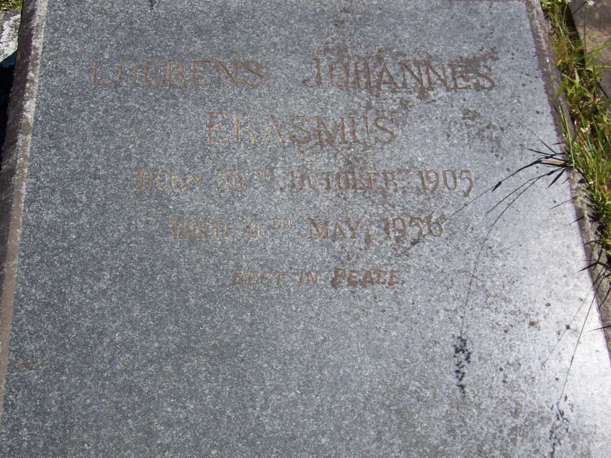 ERASMUS Lourens Johannes 1905-1956