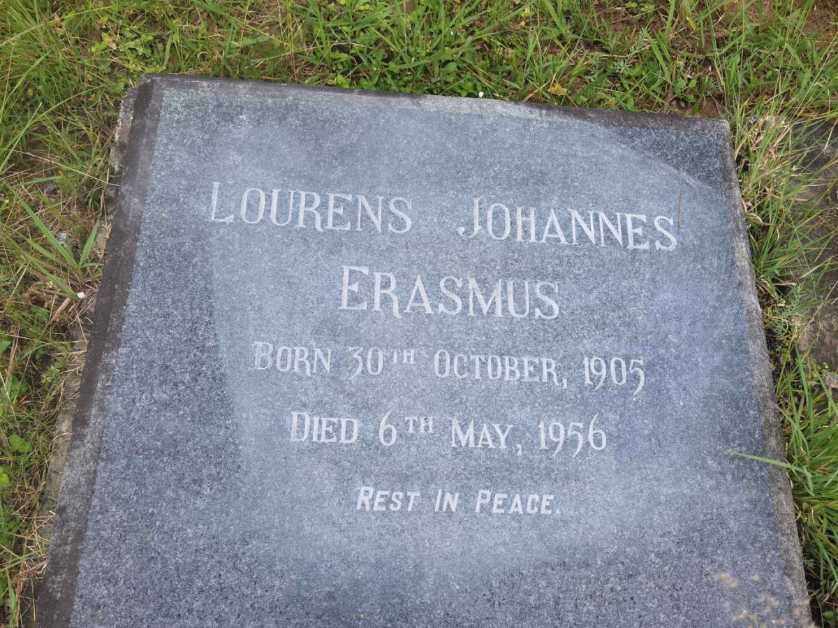 ERASMUS Lourens Johannes 1905-1956