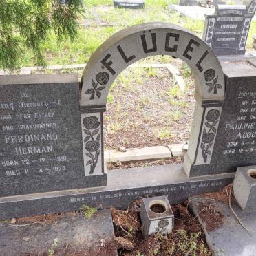 FLUGEL Ferdinand Herman 1891-1973 &amp; Pauline Louise Auguste 1883-1965