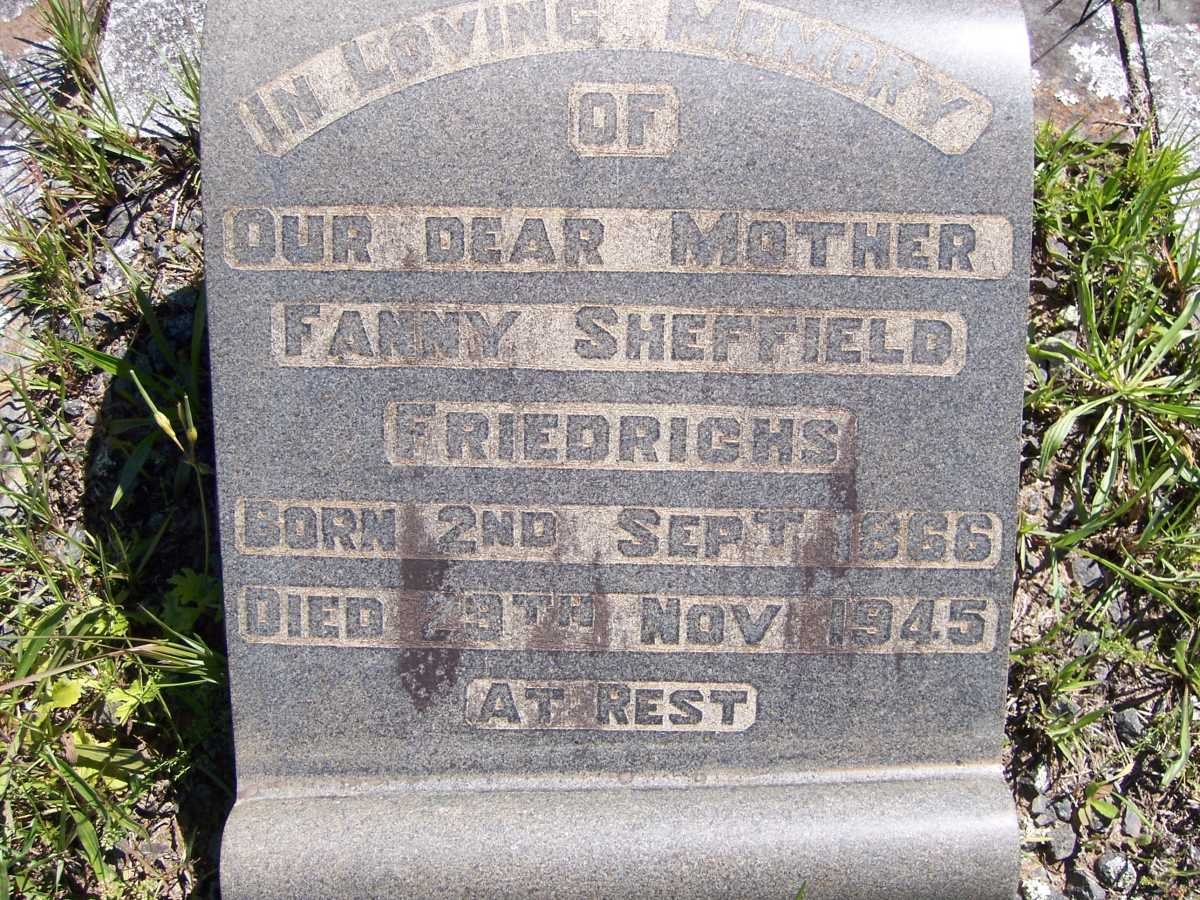 FRIEDRICHS Fanny Sheffield 1866-1945