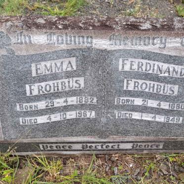 FROHBUS Ferdinand 1880-1949 &amp; Emma 1882-1967