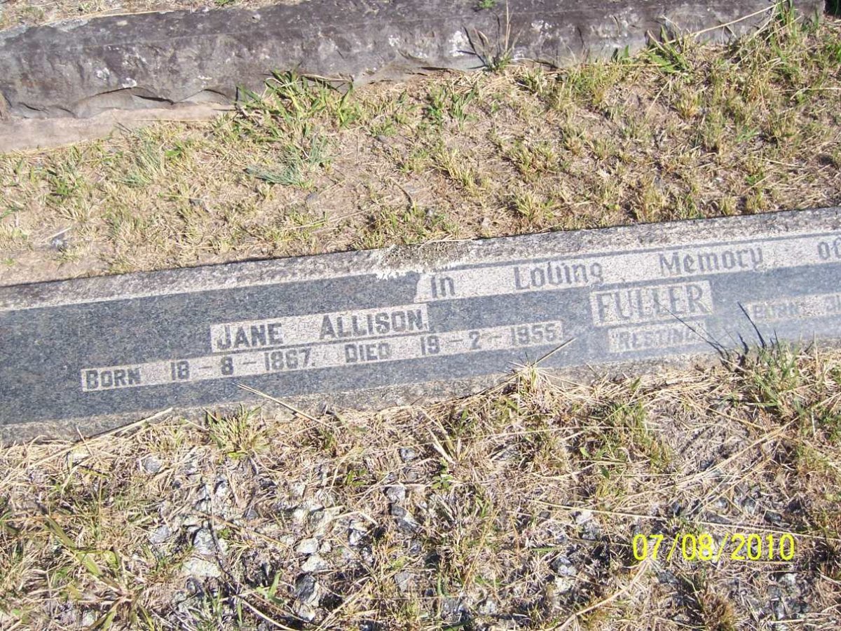 FULLER Jane Allison 1867-1955