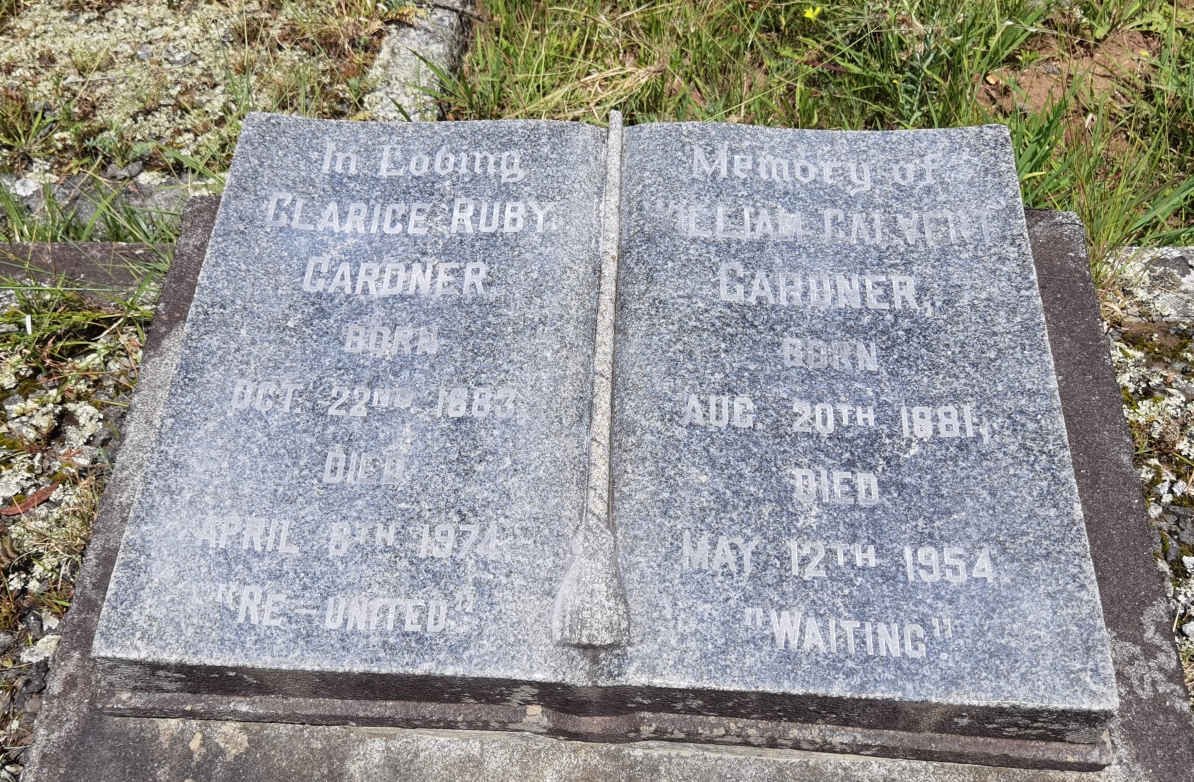 GARDNER William Calvert 1881-1954 & Clarise Ruby 1883-1974