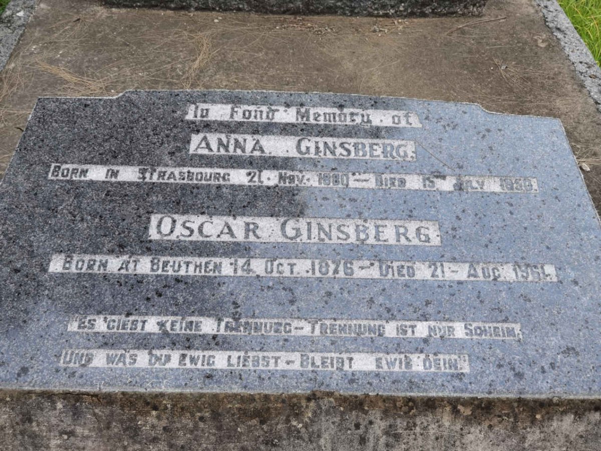 GINSBERG Oscar 1876-1961 &amp; Anna 1880-1950