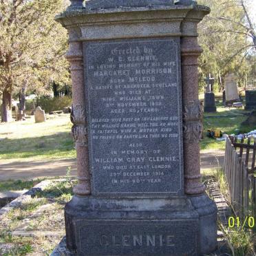 GLENNIE William Gray -1914 &amp; Margaret Morrison McLEOD -1902