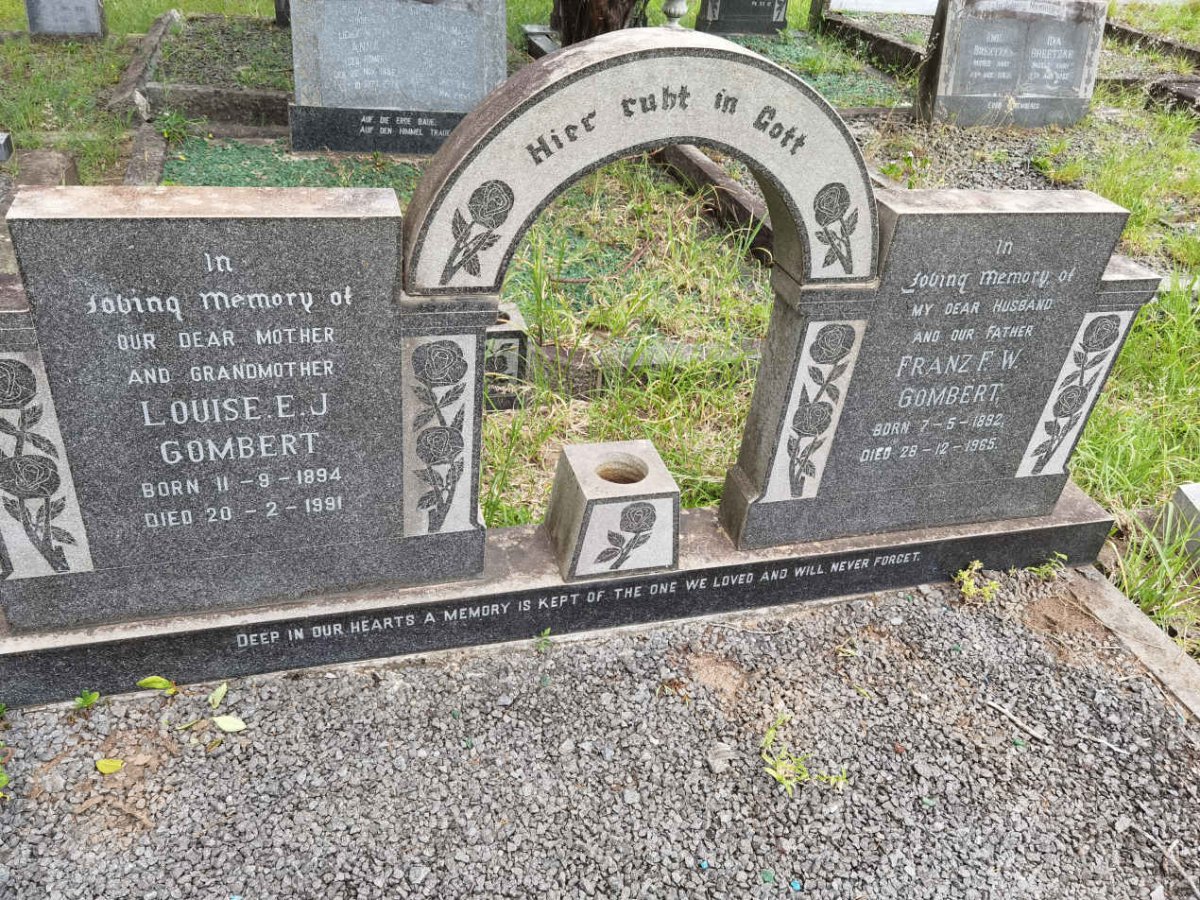 GOMBERT Franz F.W. 1892-1965 &amp; Louise E.J. 1894-1991