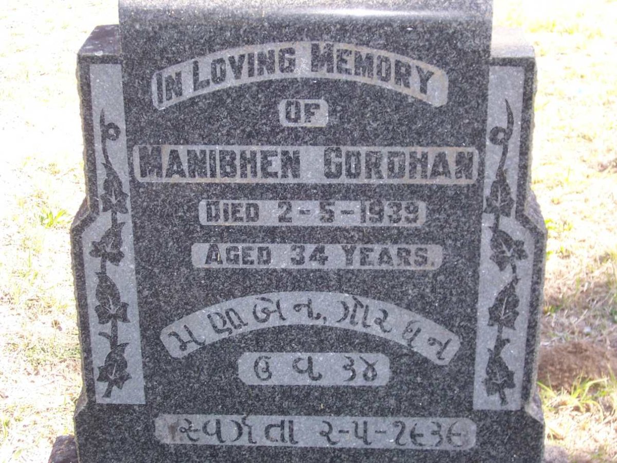 GORDHAN Manibhen ?-1939