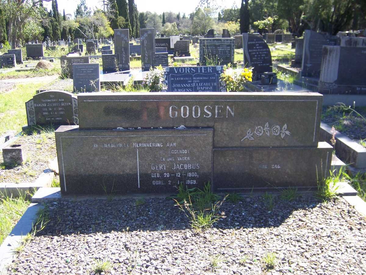 GOOSEN Gert Jacobus 1900-1969