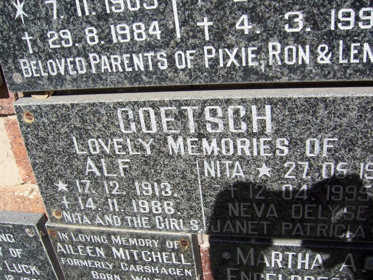 GOETSCH Alf 1913-1986 &amp; Nita -1995