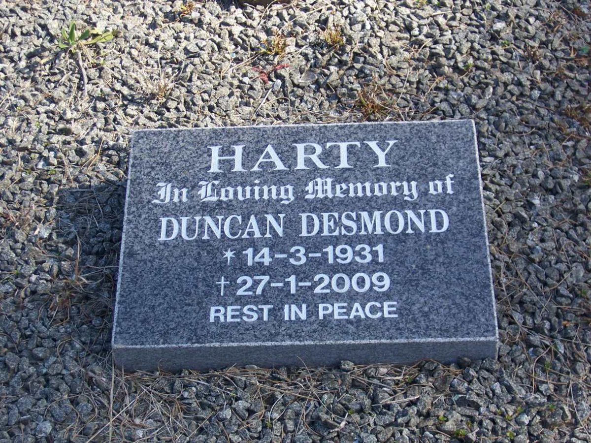 HARTY Duncan Desmond 1931-2009