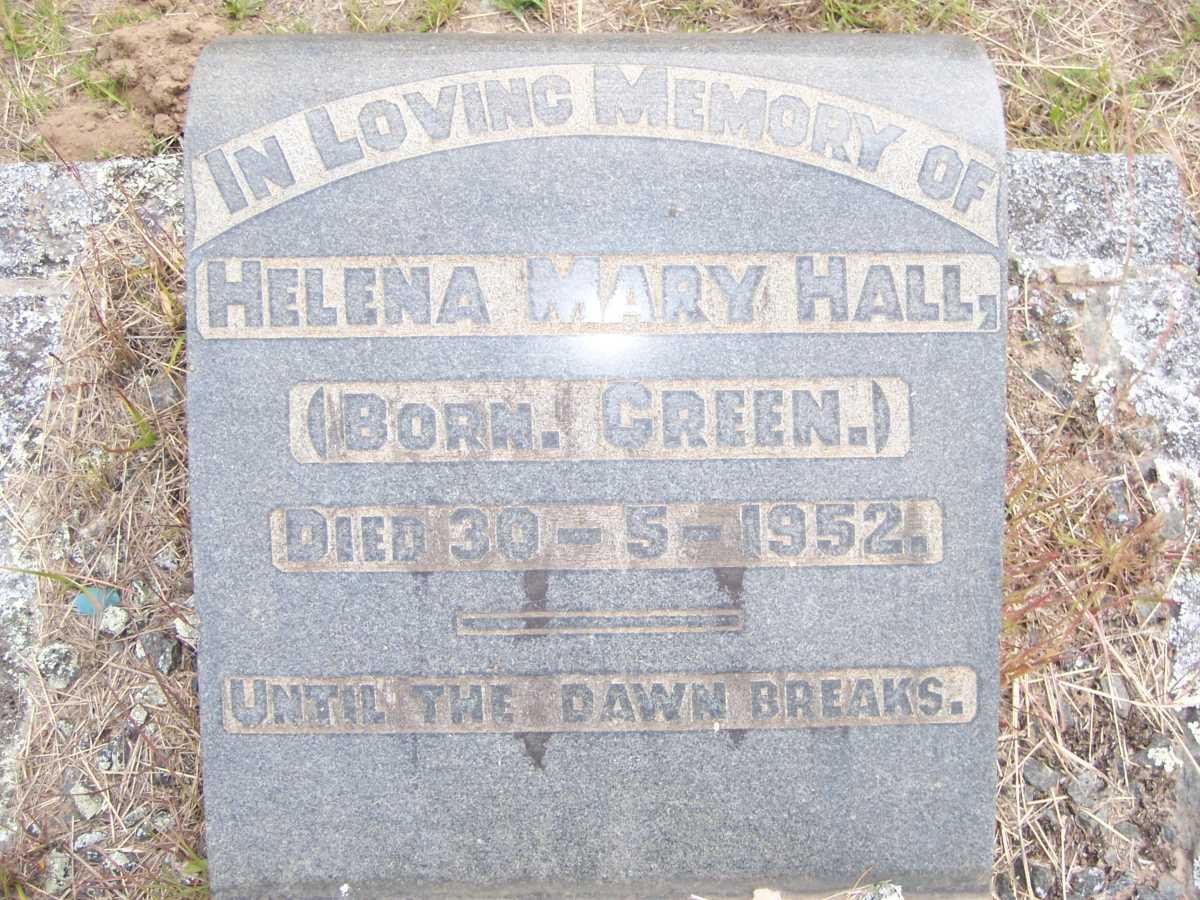 HALL Helena Mary nee GREEN -1952