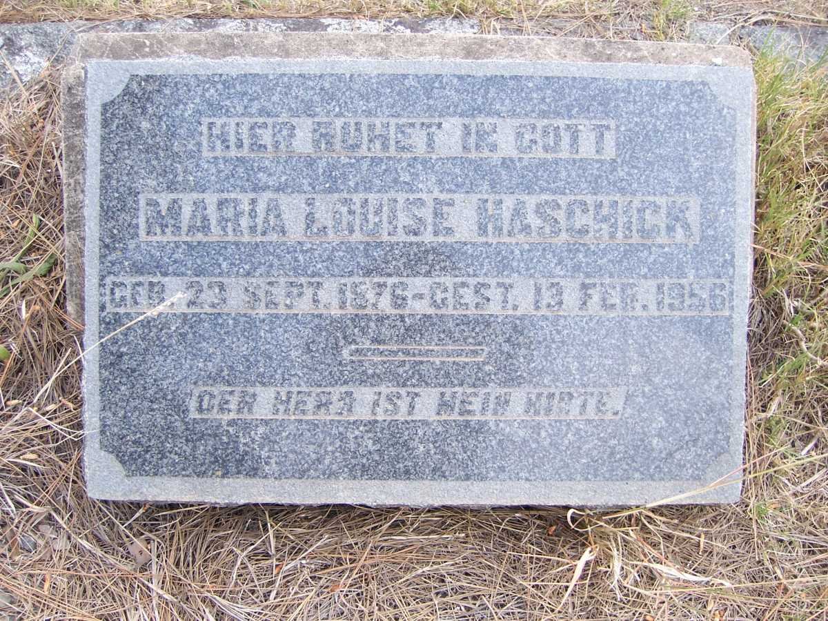 HASCHICK Maria Louise 1876-1956