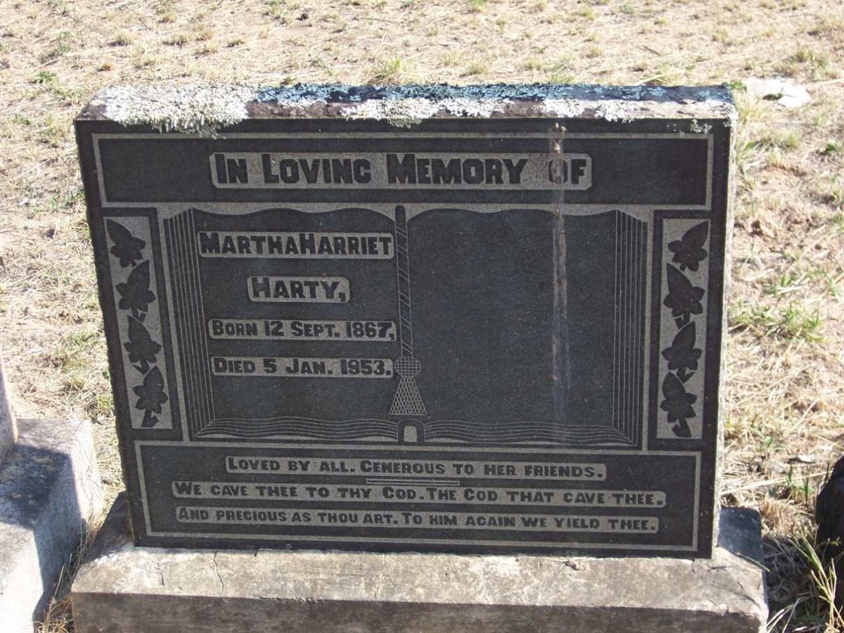 HARTY Martha Harriet 1867-1953