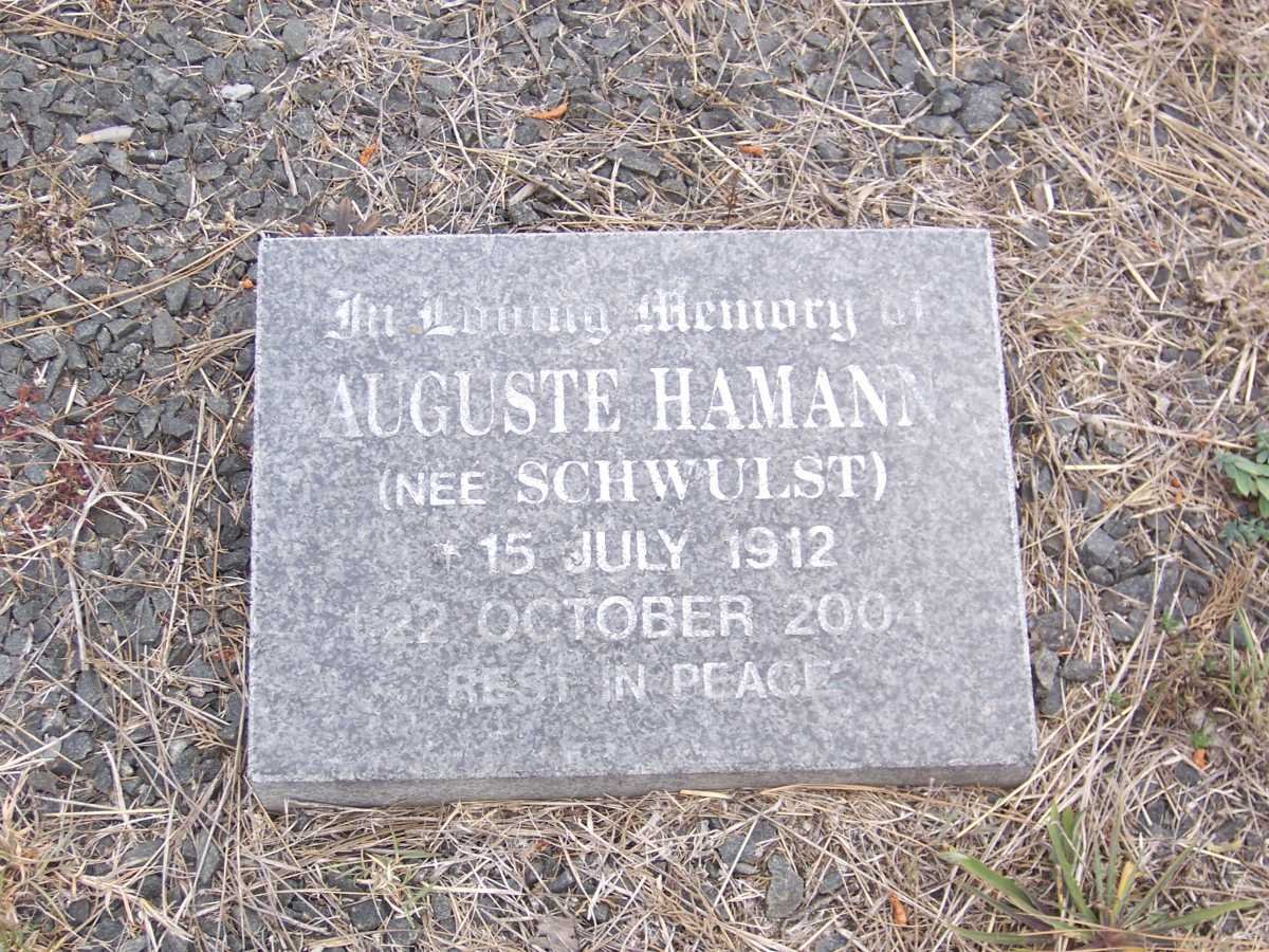HAMANN Auguste nee SCHWULST 1912-2004