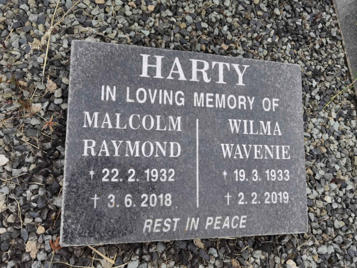 HARTY Malcolm Raymond 1932-2018 &amp; Wilma Wavenie 1933-2019