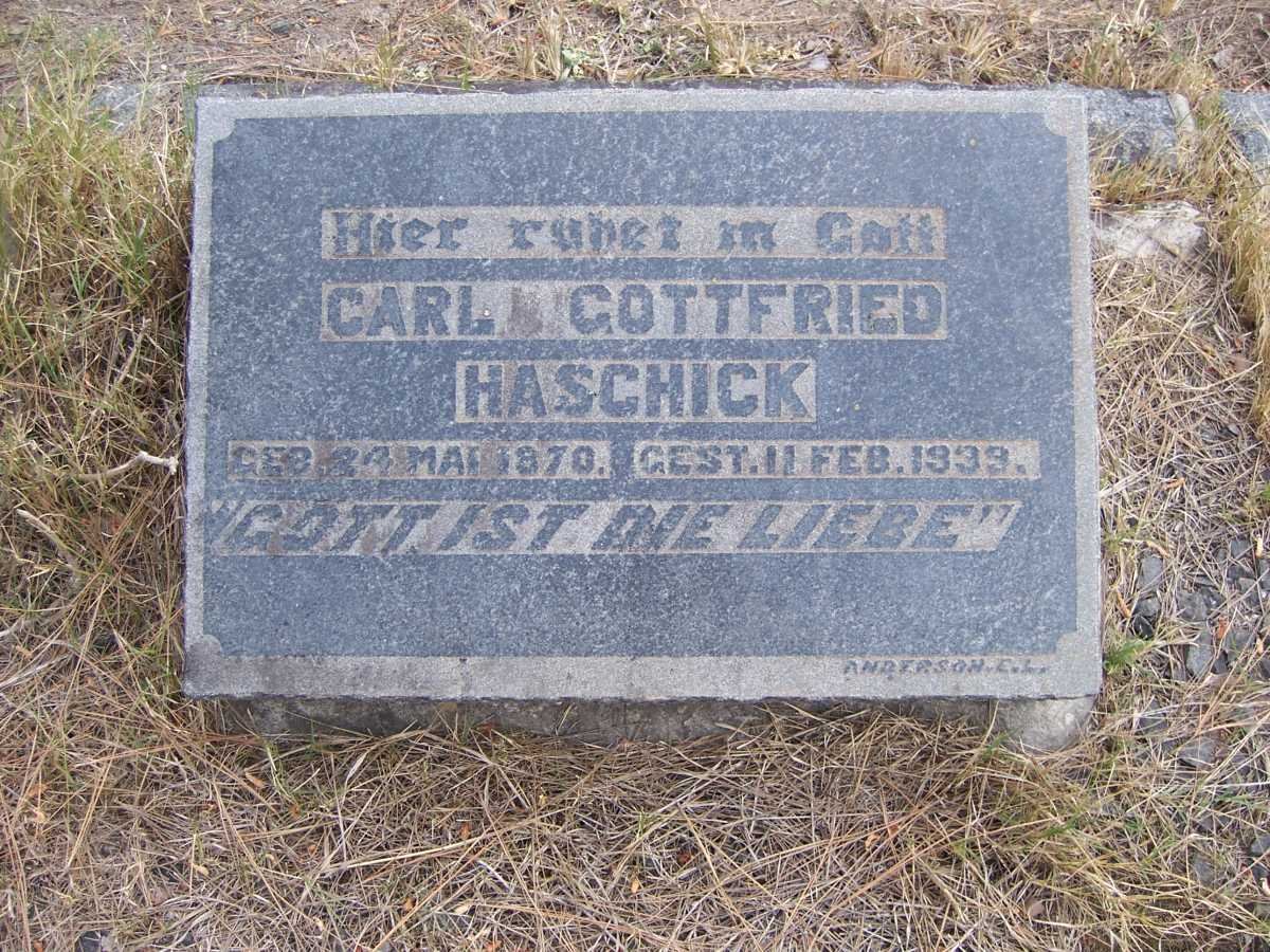 HASCHICK Carl Gottfried 1870-1939 