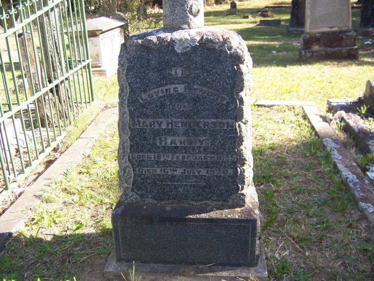HARTY Mary Henderson 1855-1926