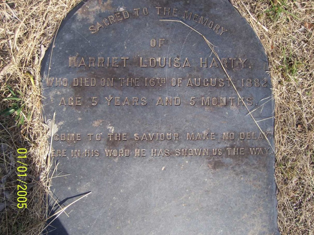HARTY Harriet Louisa -1882
