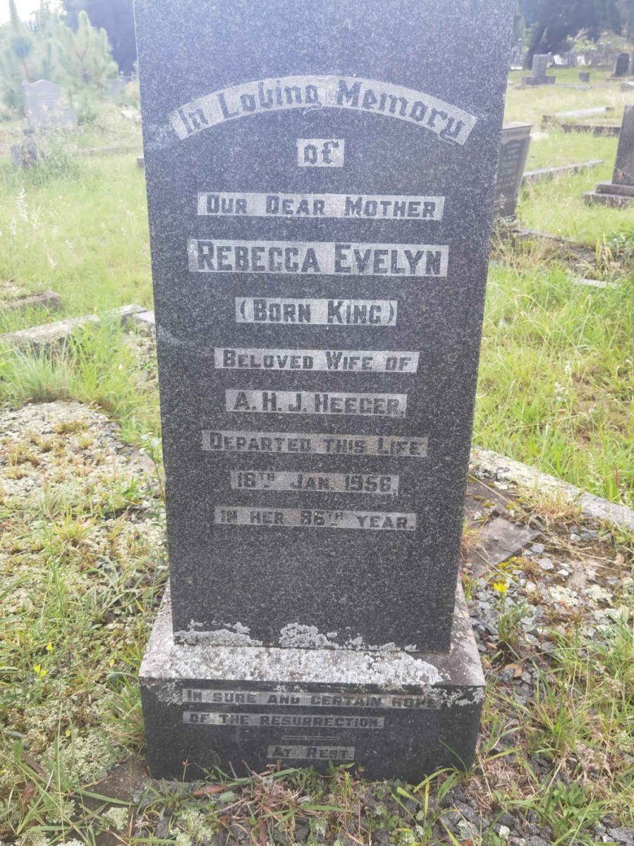 HEEGER Rebecca Evelyn nee KING -1956
