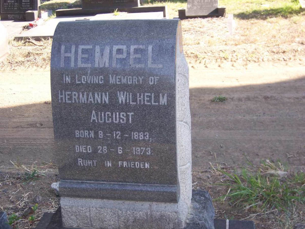 HEMPEL Hermann Wilhelm August 1883-1973