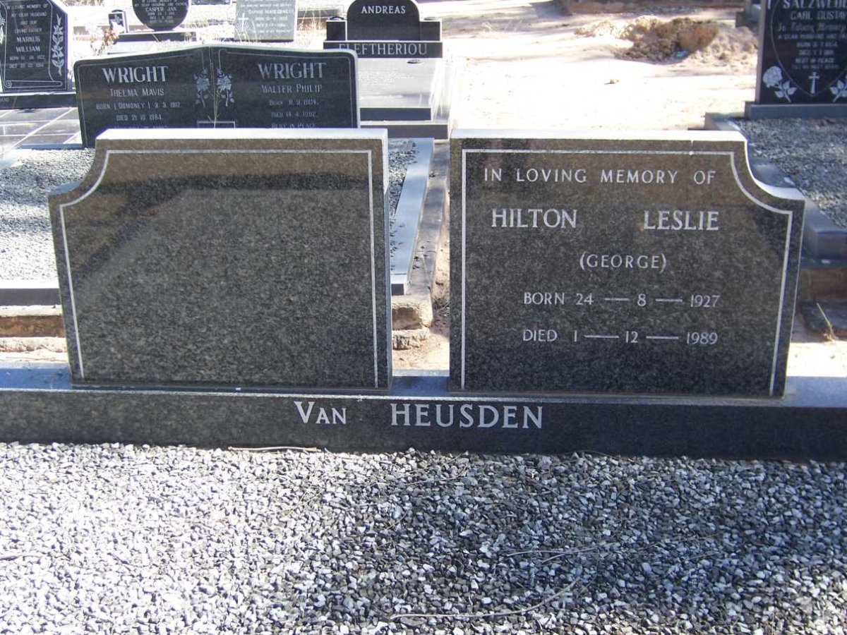 HEUSDEN Hilton Leslie, van nee GEORGE 1927-1989