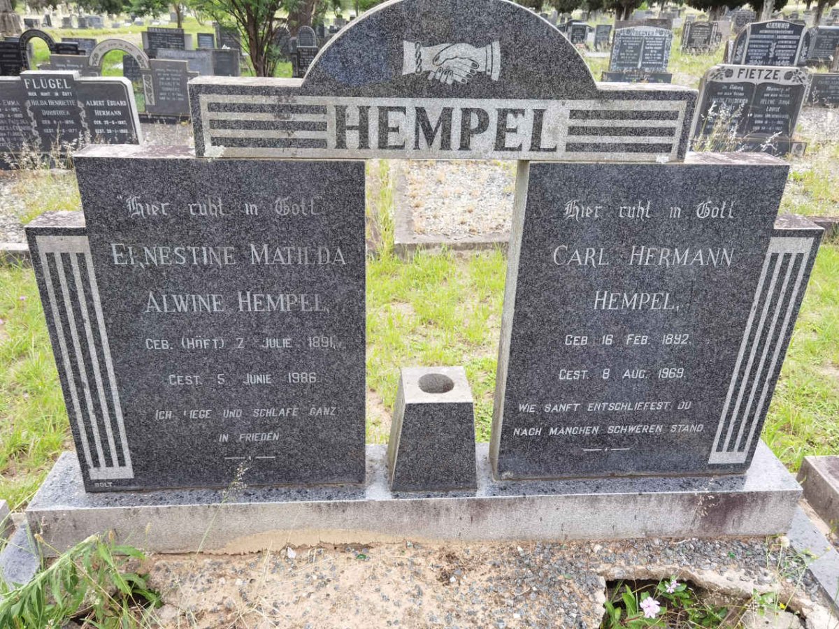 HEMPEL Carl Hermann 1892-1969 &amp; Ernestine Matilda Alwine HOFT 1891-1986