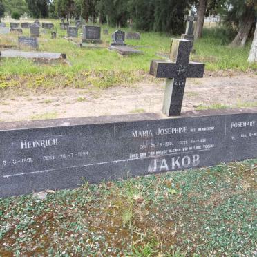 JAKOB Heinrich 1901-1994 & Maria Josephine MENNICKEN 1910-1991 :: JAKOB Rosemary Gertrude Elizabeth 1950-1970