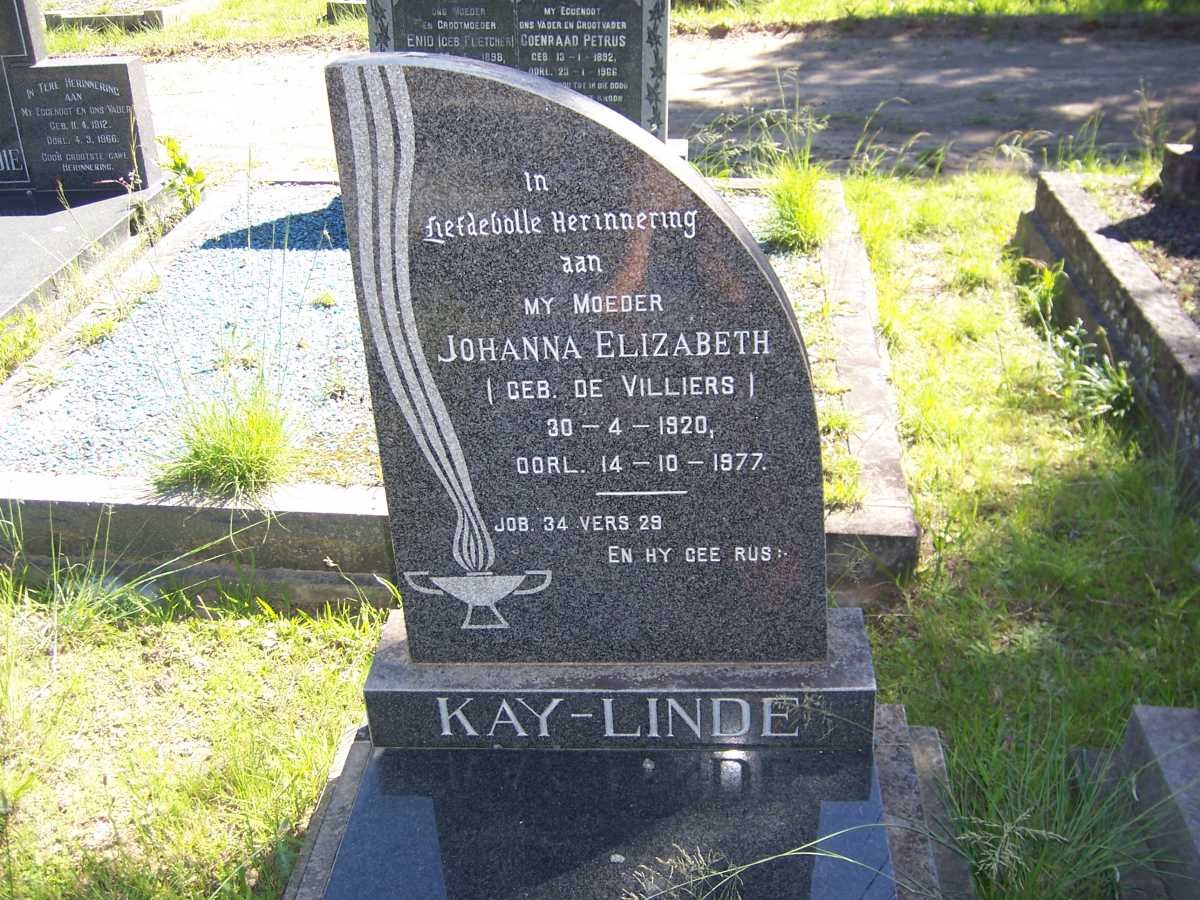 KAY-LINDE Johanna Elizabeth nee DE VILLIERS 1920-1977