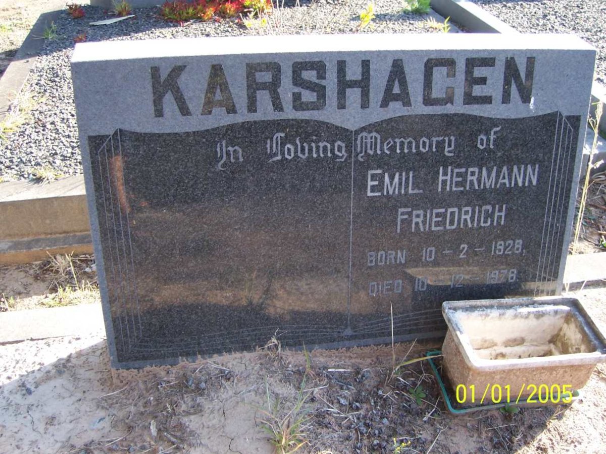 KARSHAGEN Emil Hermann Friedrich 1928-1978