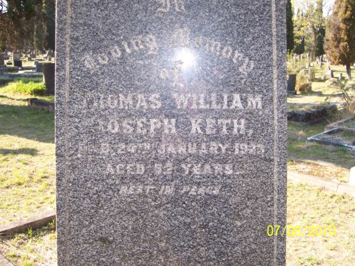 KETH Thomas William Joseph -1923