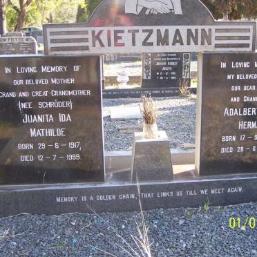 KIETZMANN Adalbert Otto Herman 1914-1970 &amp; Juanita Ida Mathilda SCHRODER 1917-1999