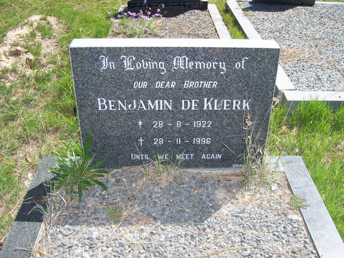 KLERK Benjamin, de 1922-1996