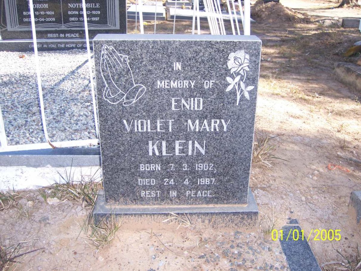 KLEIN Enid Violet Mary 1902-1987