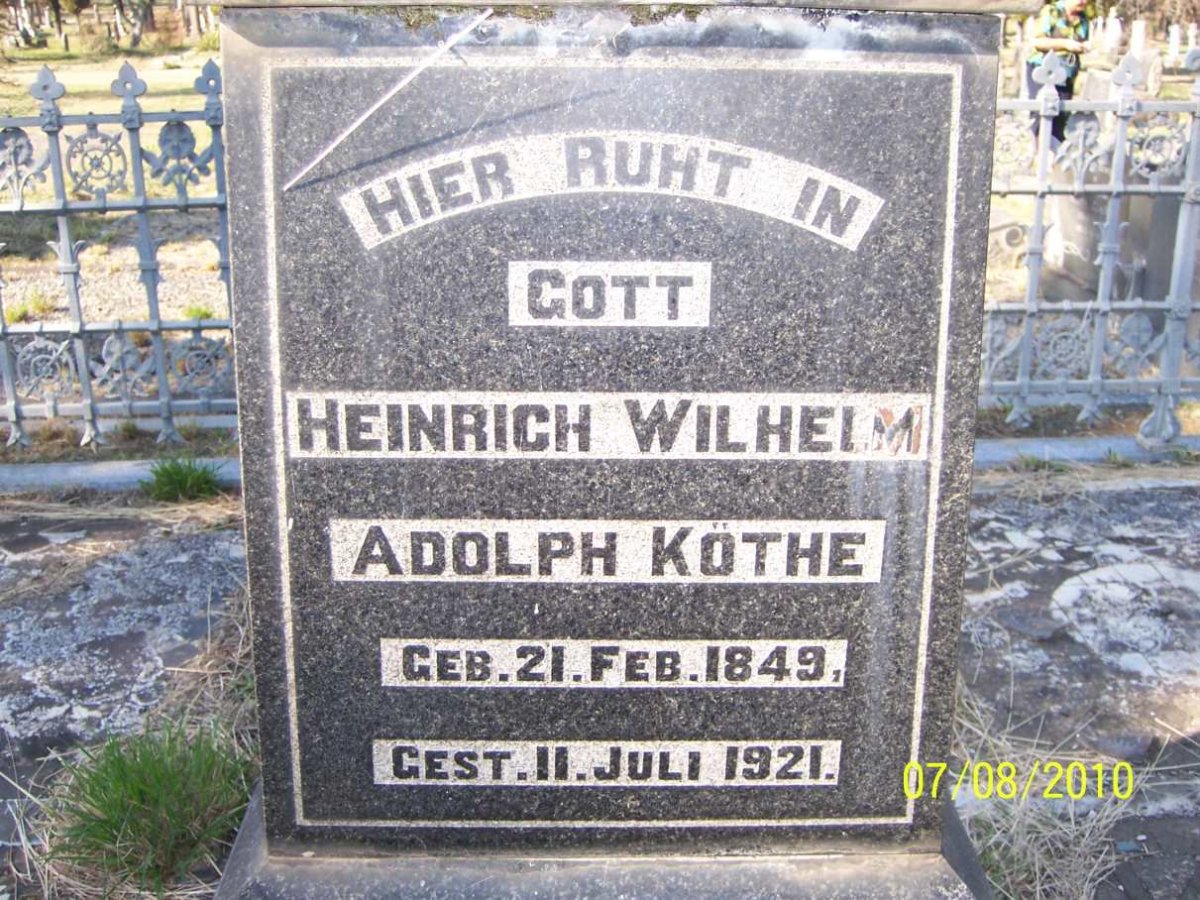 KOTHE Heinrich Wilhelm Adolph 1849-1921
