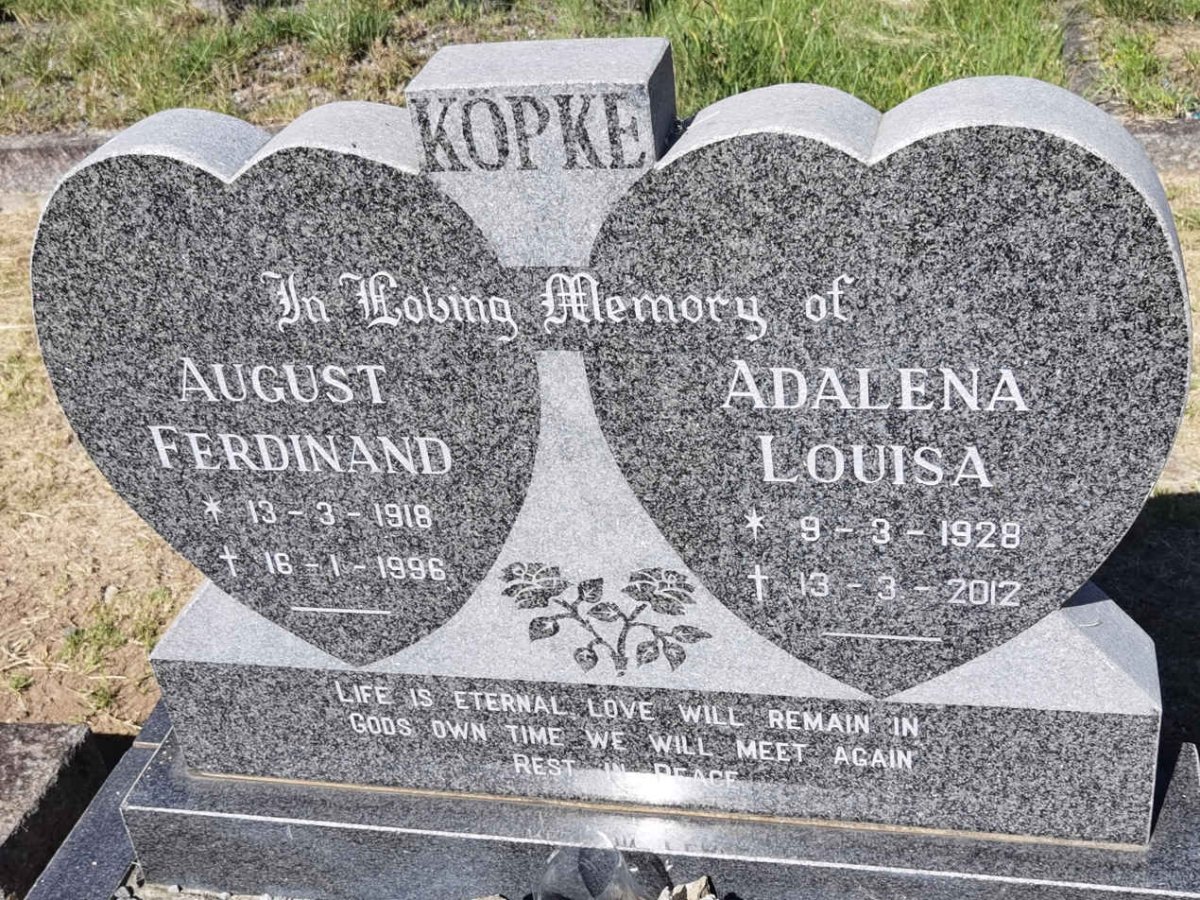 KOPKE August Ferdinand 1918-1996 &  Adalena Louisa 1928-2012
