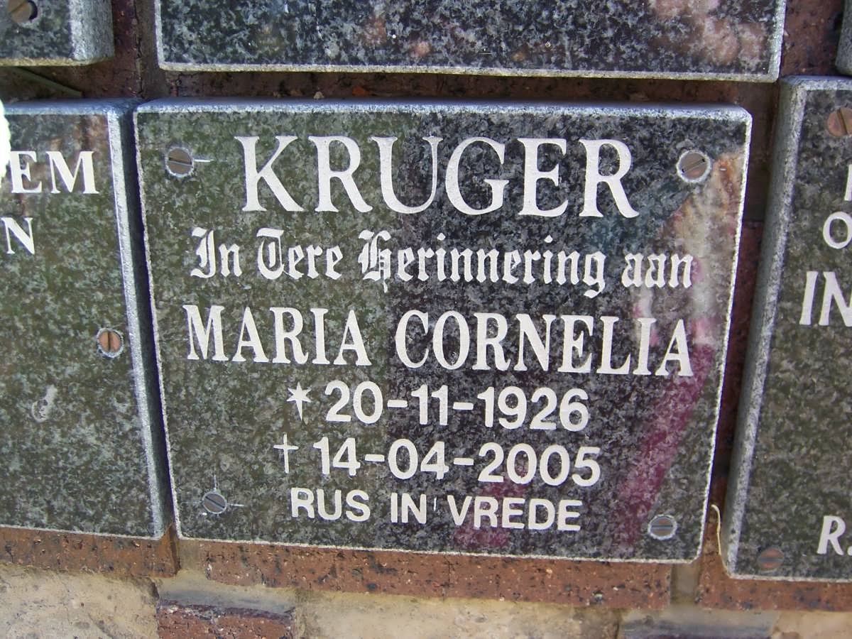 KRUGER Maria Cornelia 1926-2005